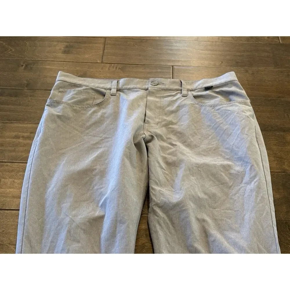 Travis Mathew Mens Gray Performance Golf Stretch Straight Leg Pants Size 35